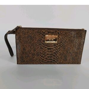 Michael Kors Brown Snakeskin Wristlet